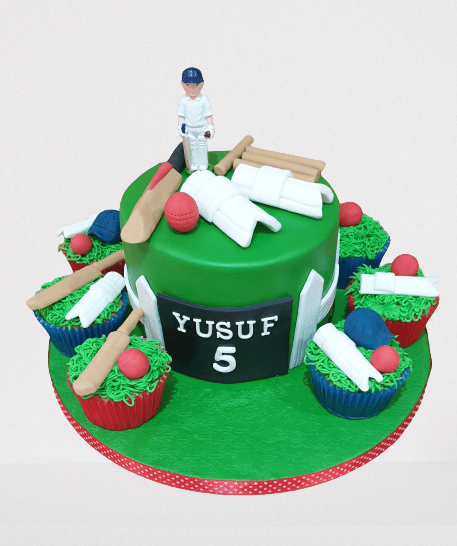 Cricket Themed Birthday Cake